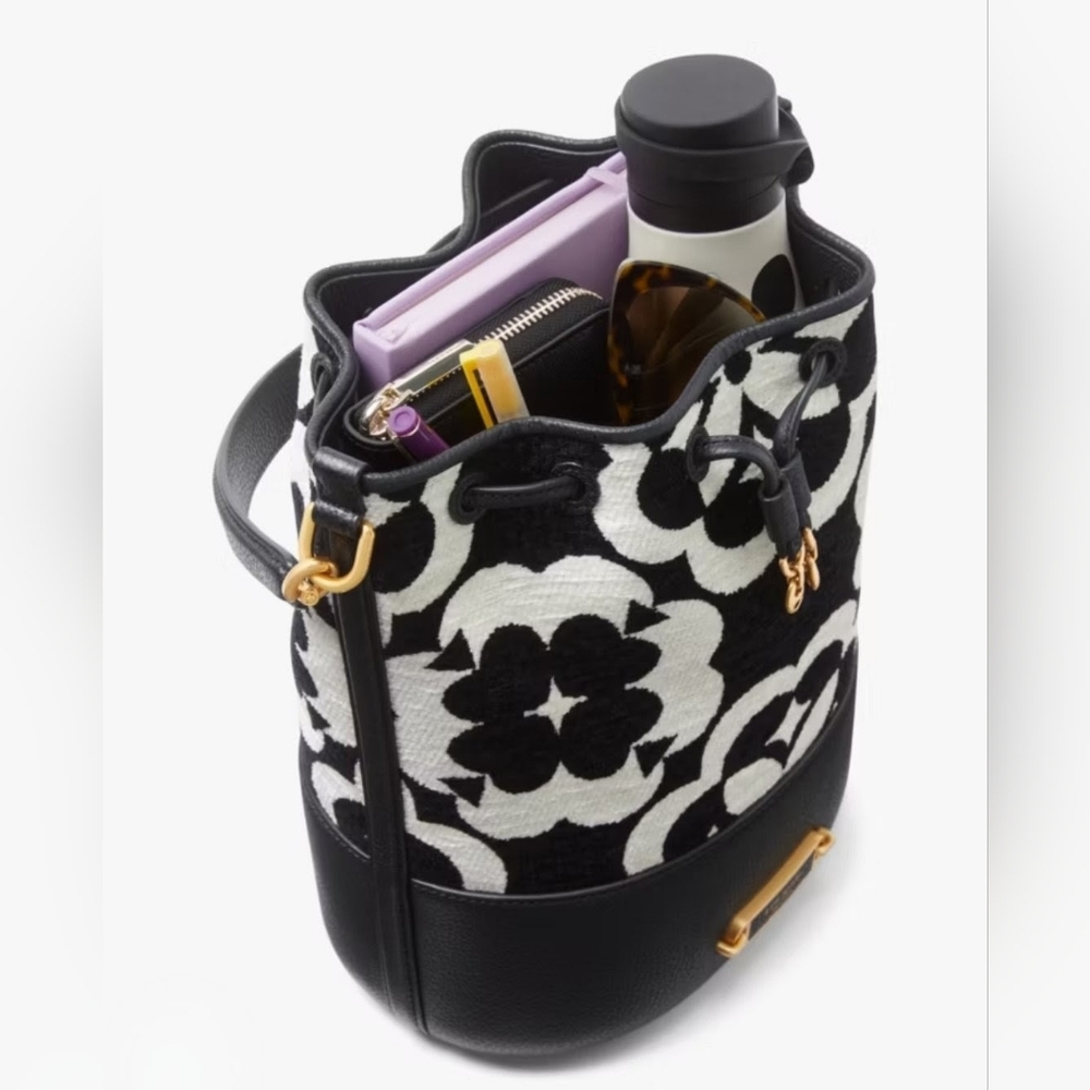 Kate Spade Black and Cream Floral  Bag - Picture 6 of 8